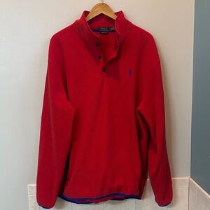 Ralph Lauren Vibrant Red Fleece Pullover size XL